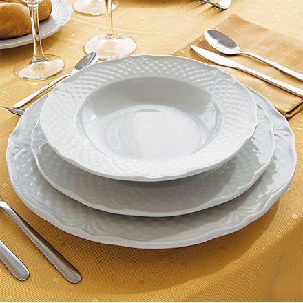 Malaga round plate 31 cm white
